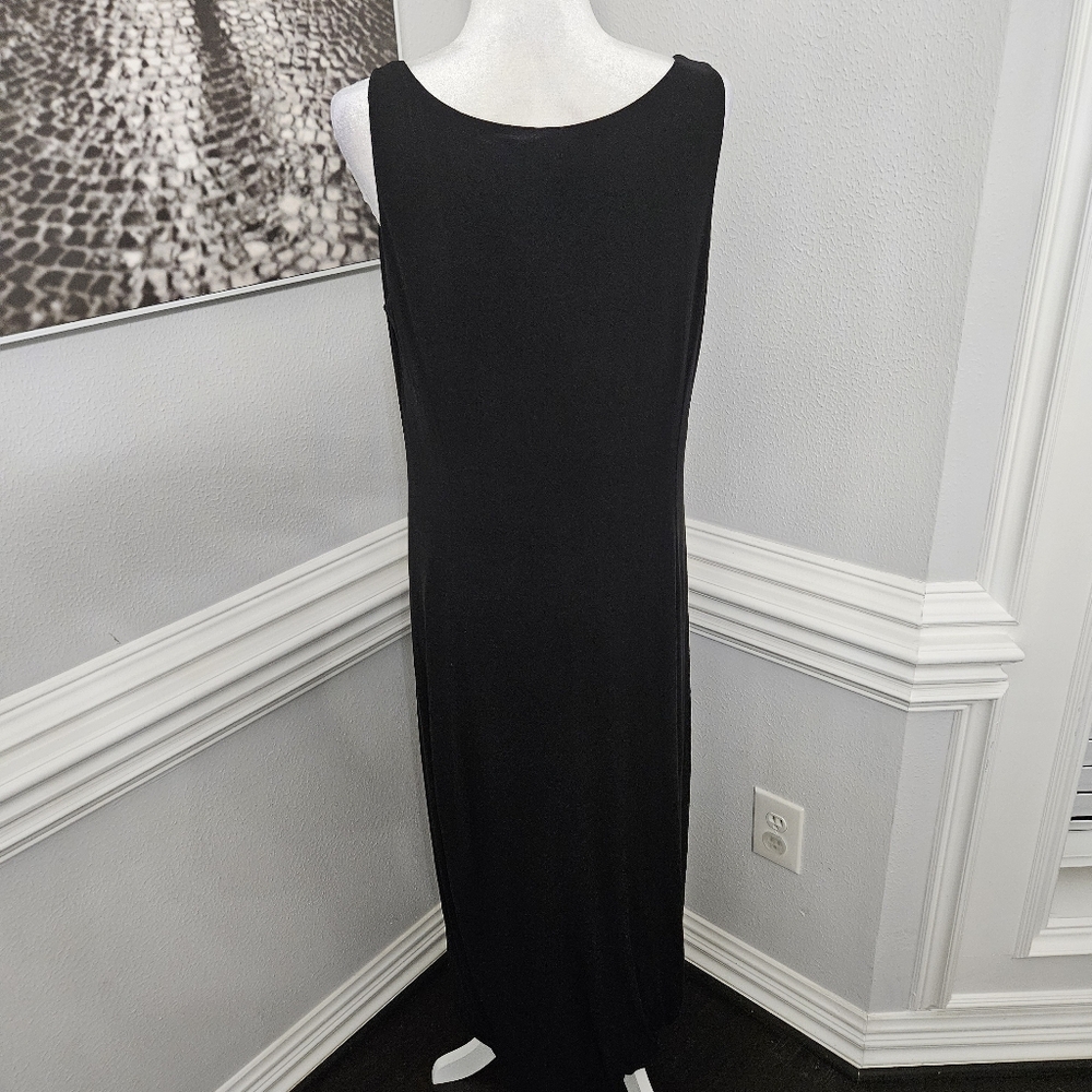 Eileen fisher 100% silk dress size large black - Picture 5 of 8
